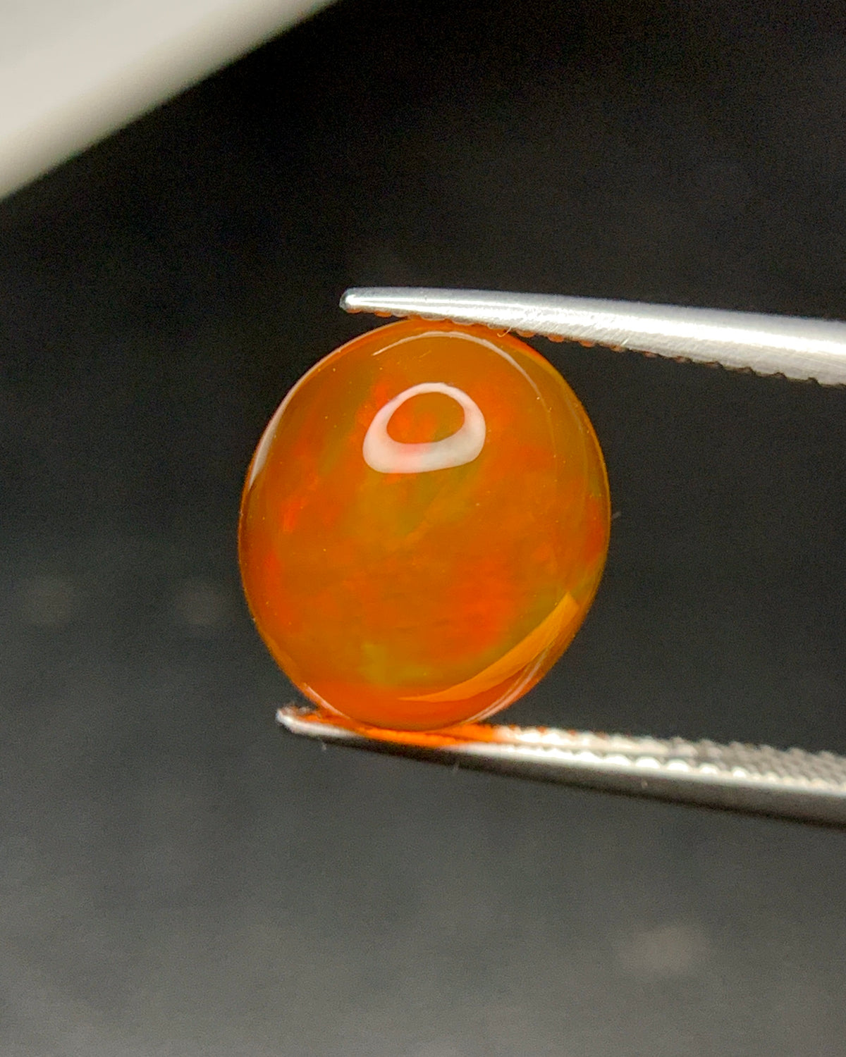 Natural Mexican Fire Opal 4.22 Carat 11.5x10 MM Oval Shape Cabochon Gemstone