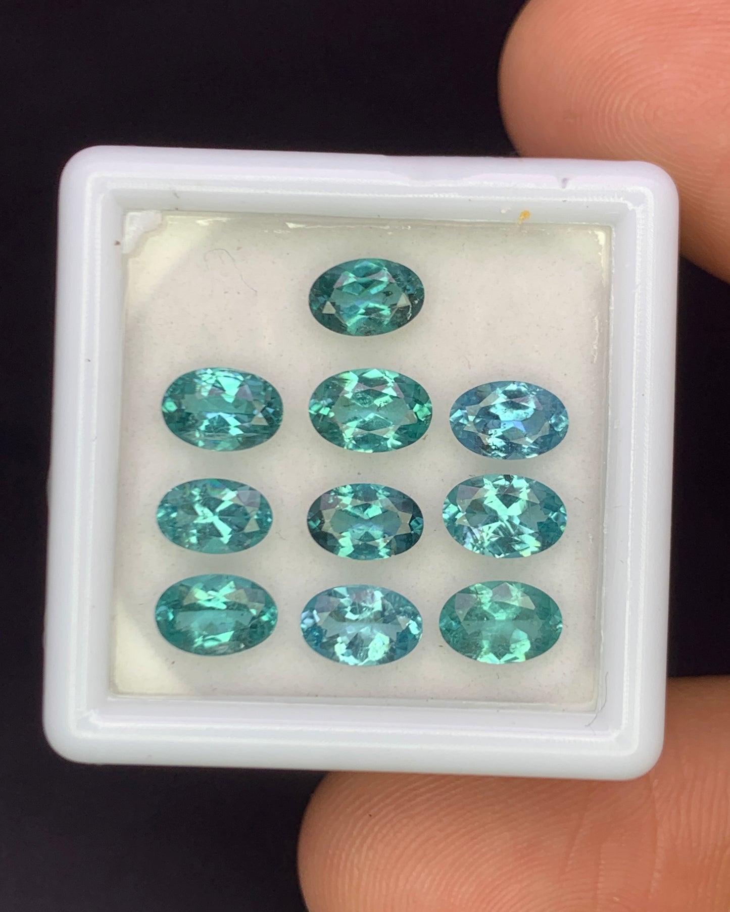 Natural Indicolite Tourmaline Lot 3.74 Carat 6x4 MM Oval Shape Faceted Gemstone 10 Piece Lot 