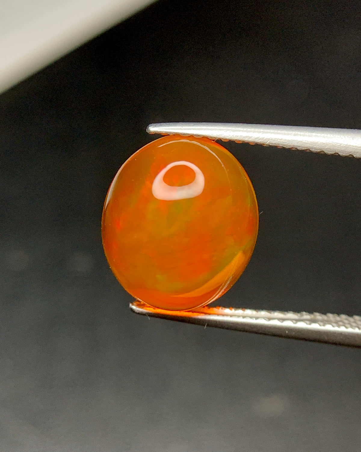Natural Mexican Fire Opal 4.22 Carat 11.5x10 MM Oval Shape Cabochon Gemstone