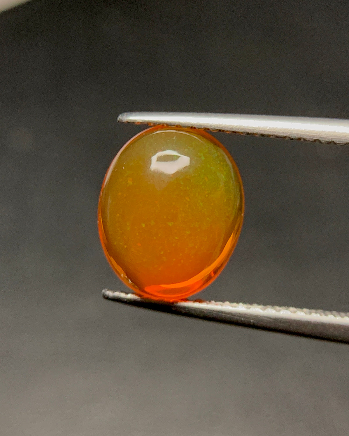 Natural Mexican Fire Opal 2.21 Carat 10.6x8.7 MM Oval Shape Cabochon Gemstone 