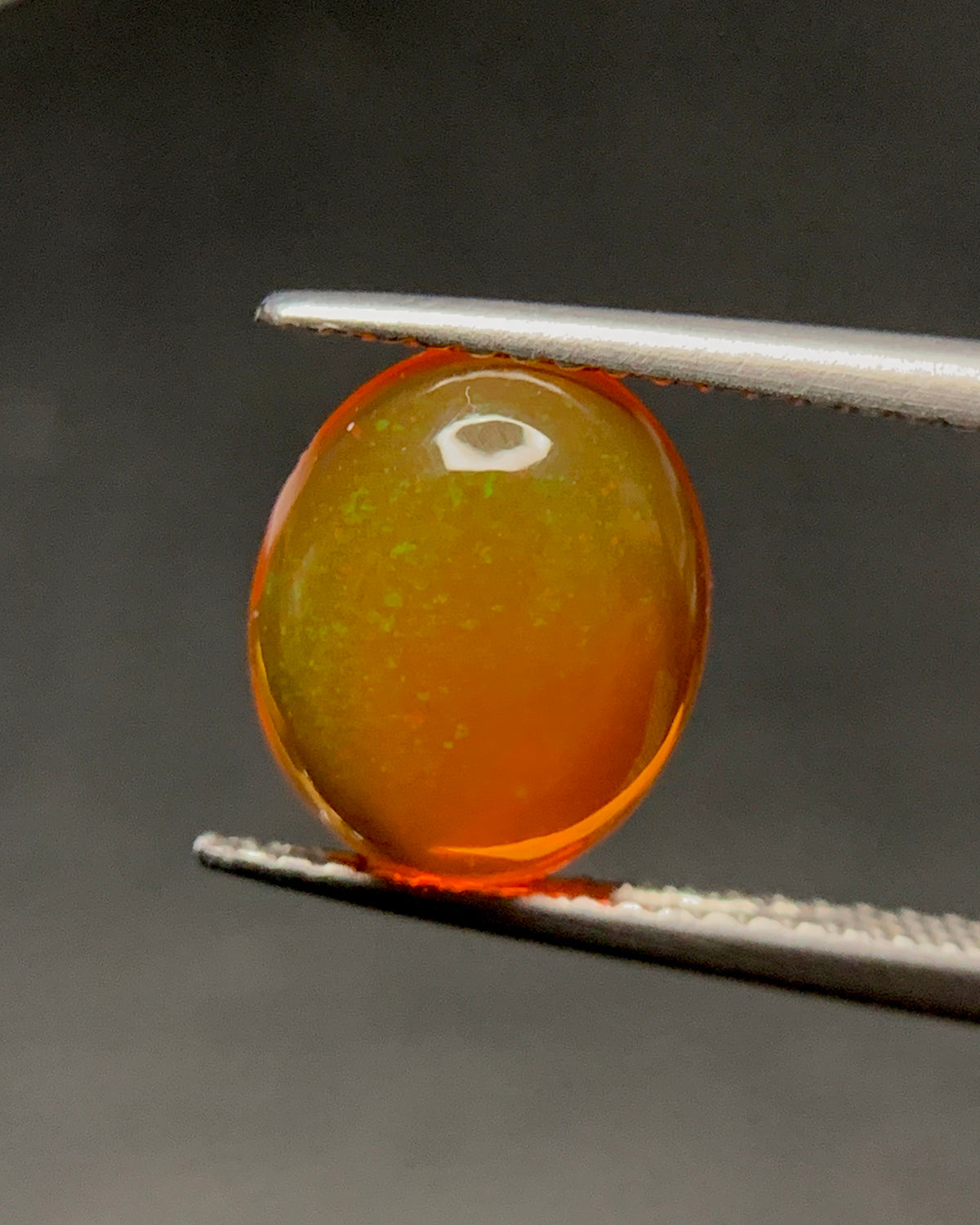 Natural Mexican Fire Opal 2.21 Carat 10.6x8.7 MM Oval Shape Cabochon Gemstone 