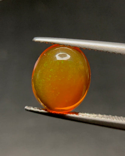 Natural Mexican Fire Opal 2.21 Carat 10.6x8.7 MM Oval Shape Cabochon Gemstone 