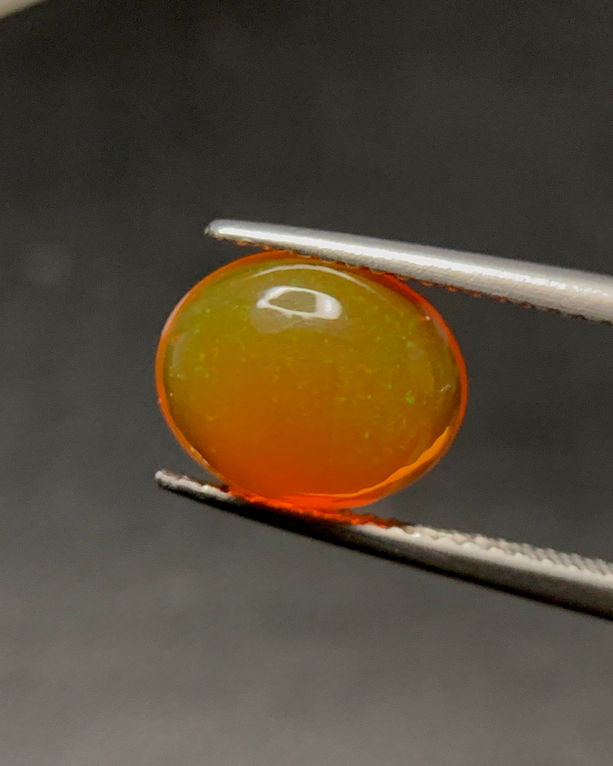 Natural Mexican Fire Opal 2.21 Carat 10.6x8.7 MM Oval Shape Cabochon Gemstone 