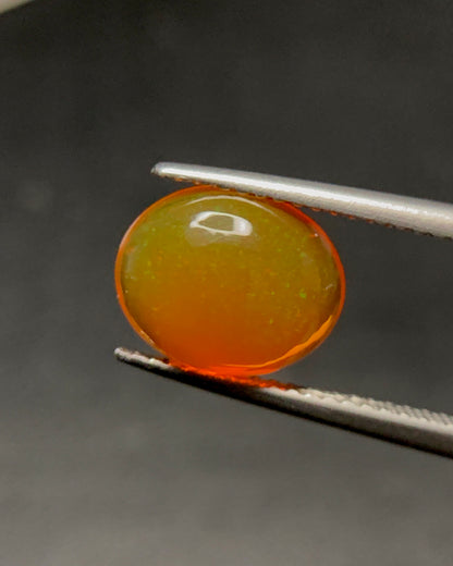 Natural Mexican Fire Opal 2.21 Carat 10.6x8.7 MM Oval Shape Cabochon Gemstone 