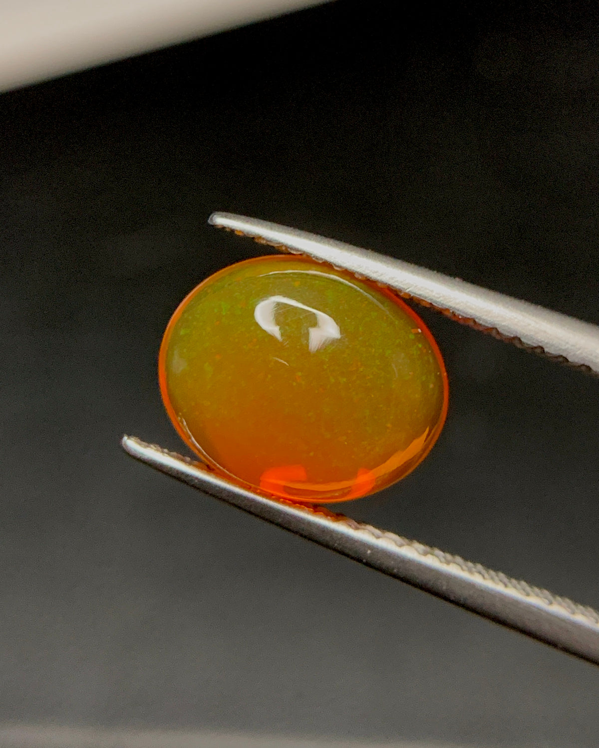 Natural Mexican Fire Opal 2.21 Carat 10.6x8.7 MM Oval Shape Cabochon Gemstone 