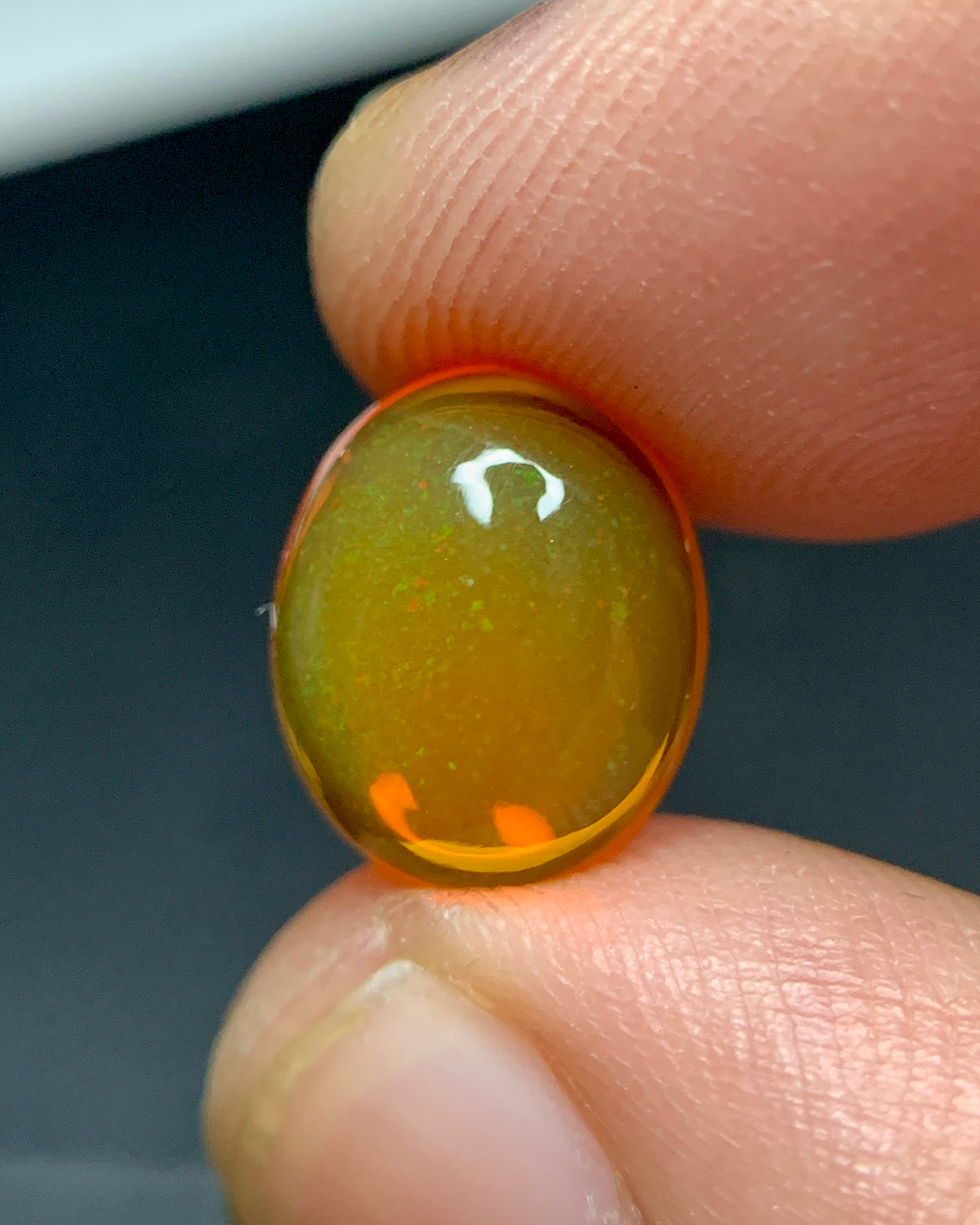 Natural Mexican Fire Opal 2.21 Carat 10.6x8.7 MM Oval Shape Cabochon Gemstone 