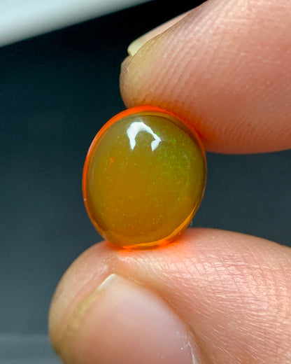 Natural Mexican Fire Opal 2.21 Carat 10.6x8.7 MM Oval Shape Cabochon Gemstone 