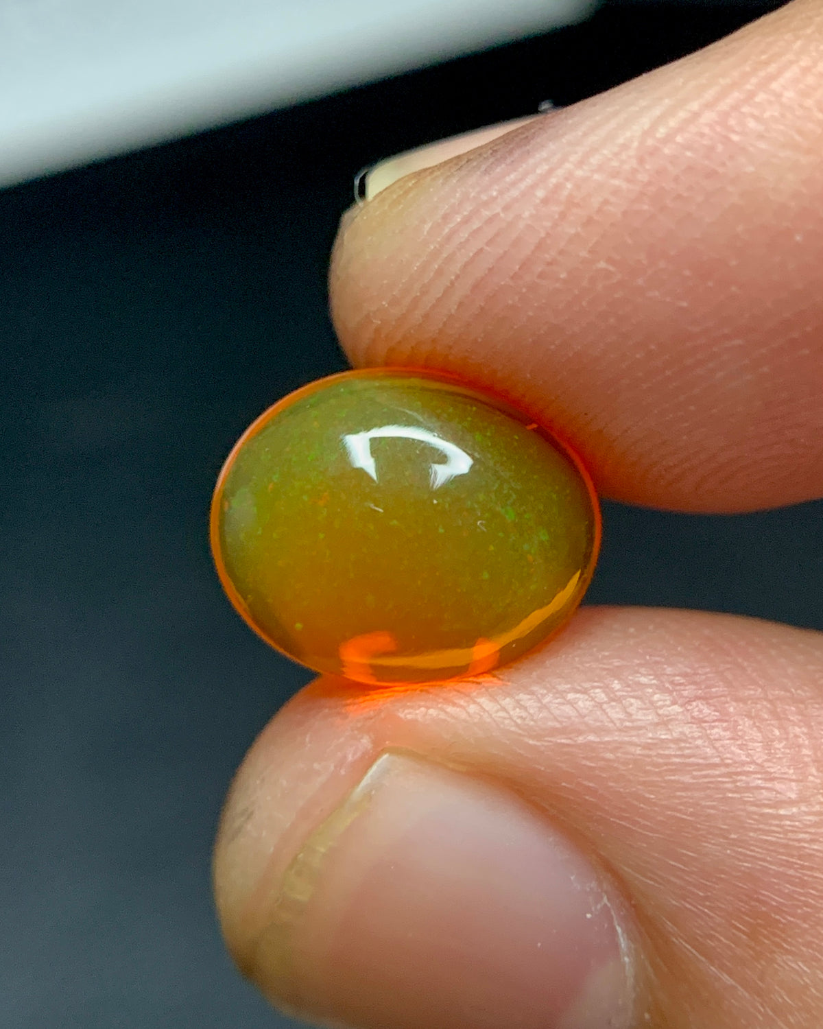 Natural Mexican Fire Opal 2.21 Carat 10.6x8.7 MM Oval Shape Cabochon Gemstone 