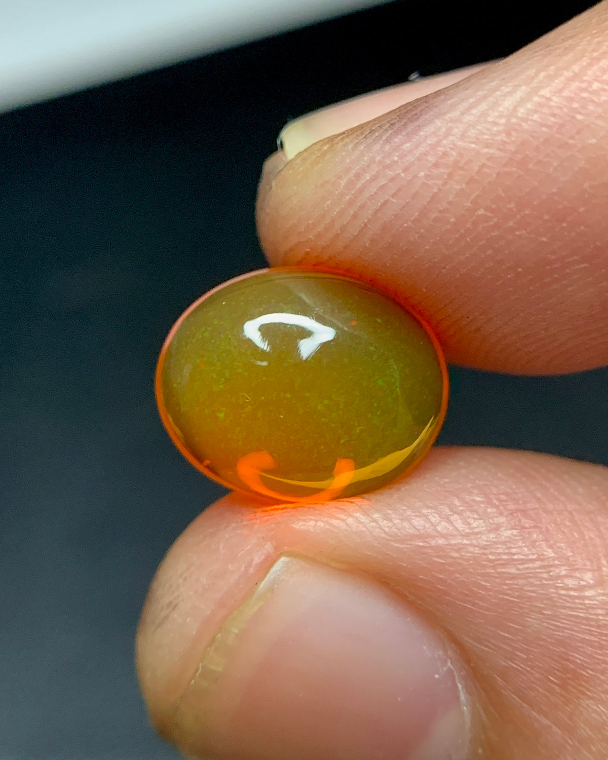 Natural Mexican Fire Opal 2.21 Carat 10.6x8.7 MM Oval Shape Cabochon Gemstone 