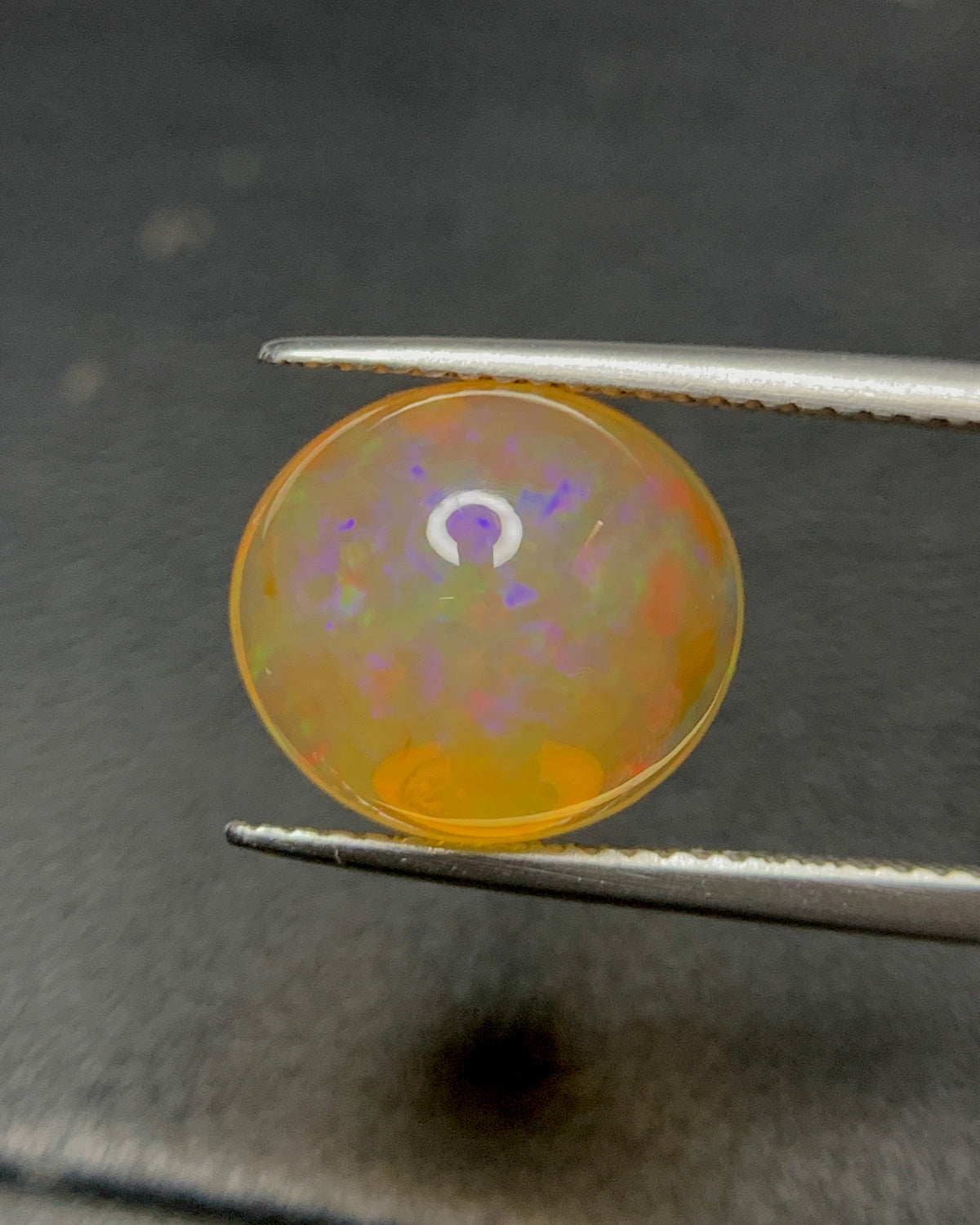 Natural Mexican Fire Opal 4.92 Carat 12.4x11.2 MM Oval Shape Cabochon Gemstone