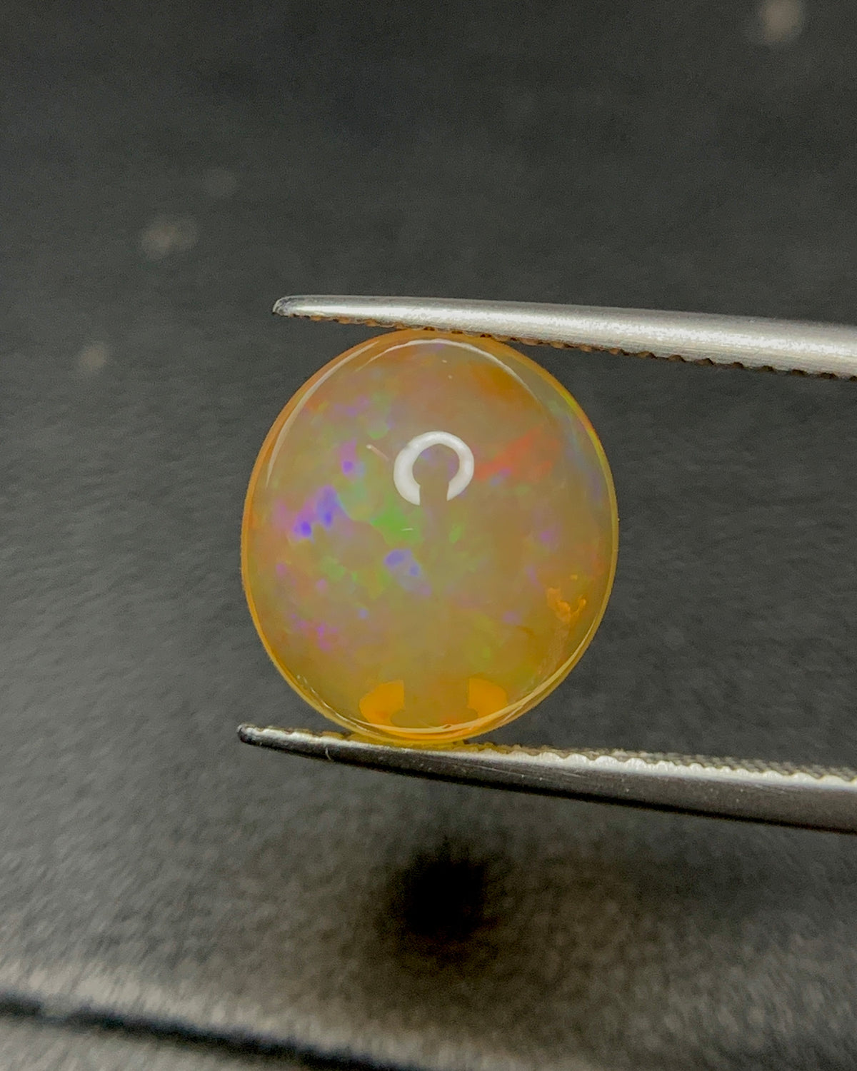 Natural Mexican Fire Opal 4.92 Carat 12.4x11.2 MM Oval Shape Cabochon Gemstone