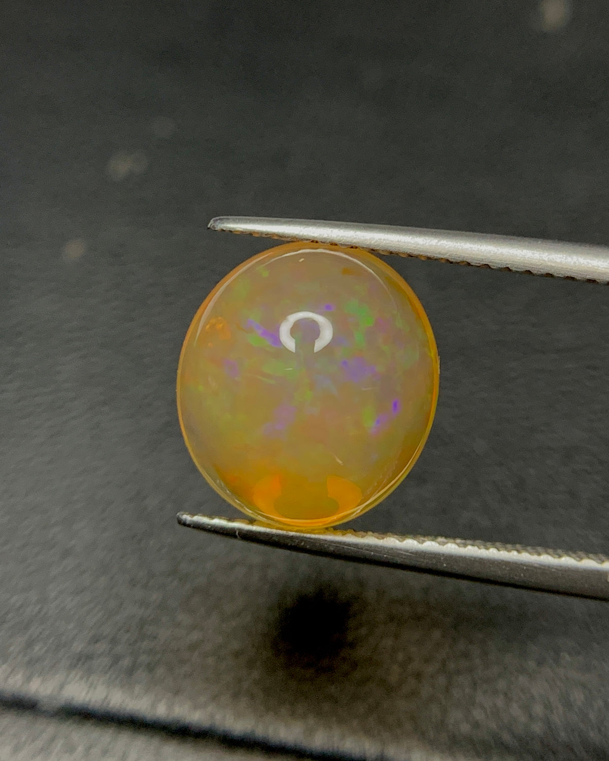 Natural Mexican Fire Opal 4.92 Carat 12.4x11.2 MM Oval Shape Cabochon Gemstone