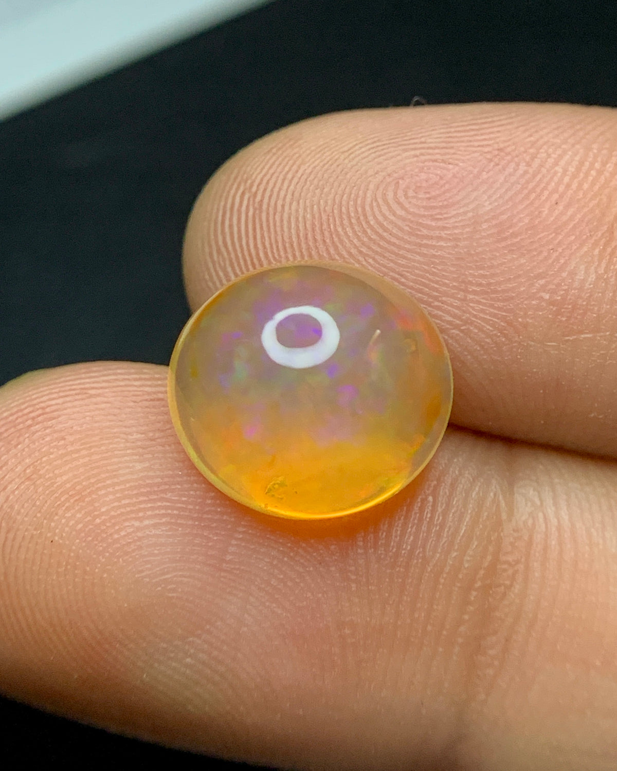 Natural Mexican Fire Opal 4.92 Carat 12.4x11.2 MM Oval Shape Cabochon Gemstone