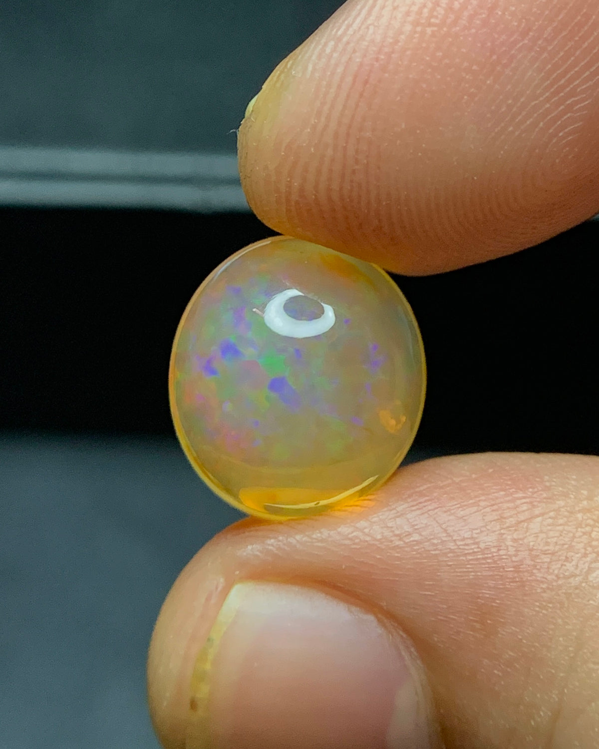 Natural Mexican Fire Opal 4.92 Carat 12.4x11.2 MM Oval Shape Cabochon Gemstone