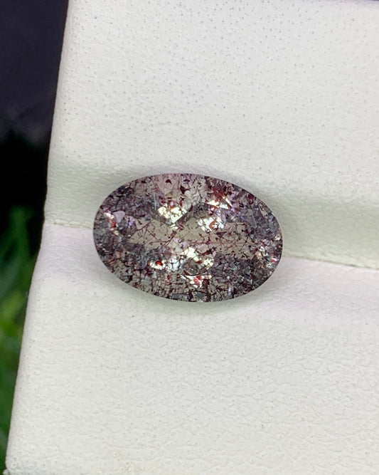 Natural Super Seven 3.09 Carat 12x8 MM Oval Shape Faceted Gemstone with 7 Crystals Healing Stone Seven Chakra Melody Stone