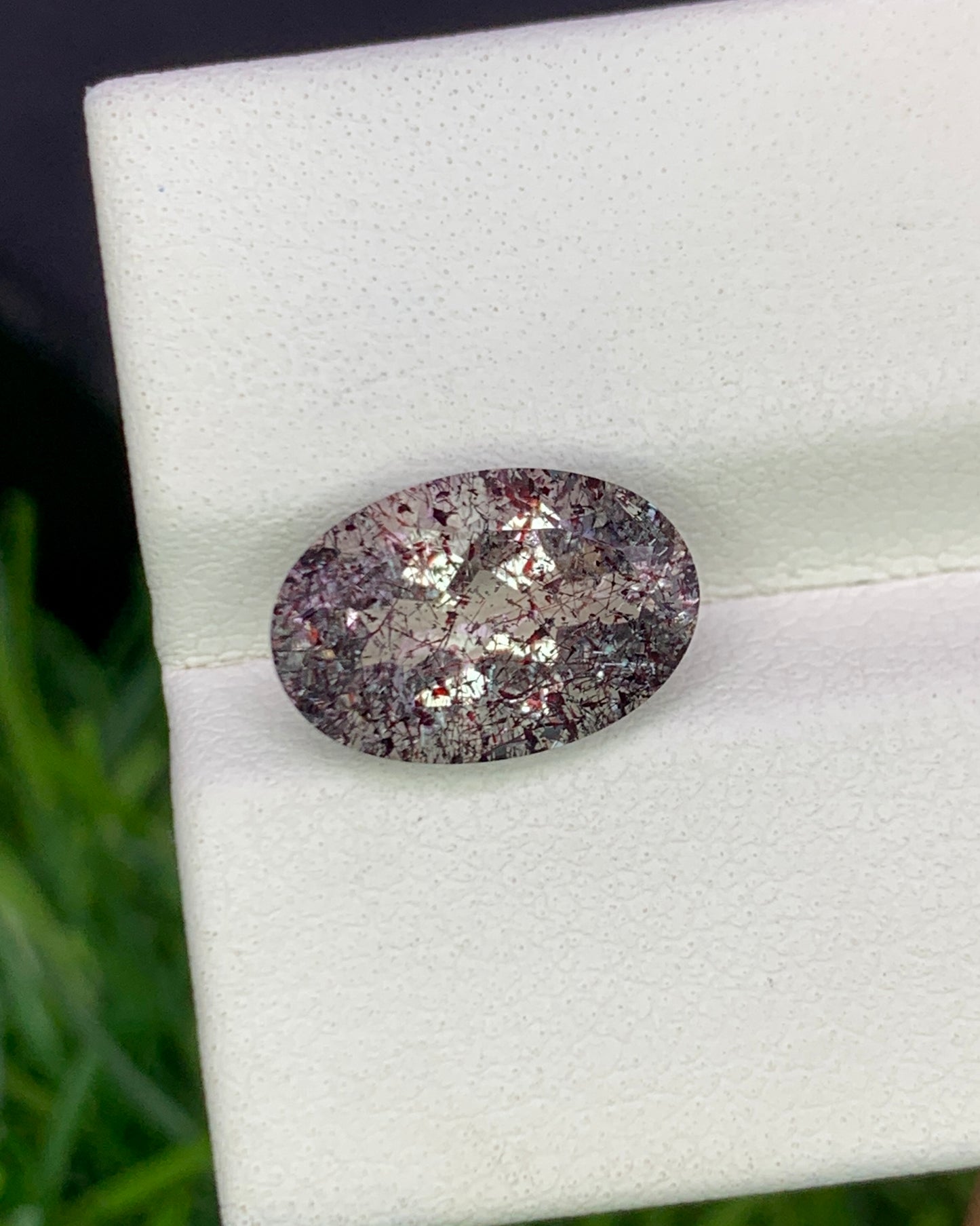 Natural Super Seven 3.09 Carat 12x8 MM Oval Shape Faceted Gemstone with 7 Crystals Healing Stone Seven Chakra Melody Stone