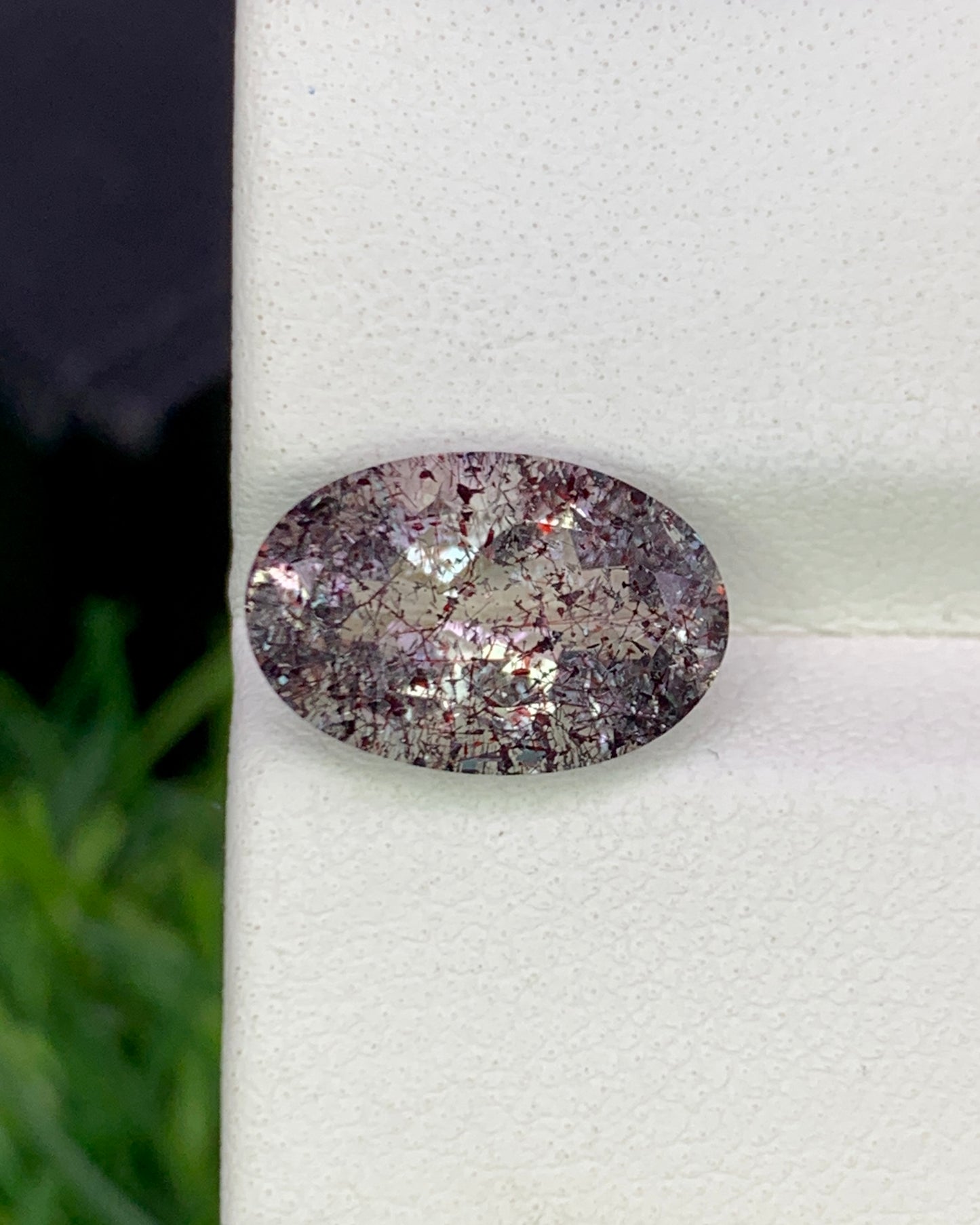 Natural Super Seven 3.09 Carat 12x8 MM Oval Shape Faceted Gemstone with 7 Crystals Healing Stone Seven Chakra Melody Stone