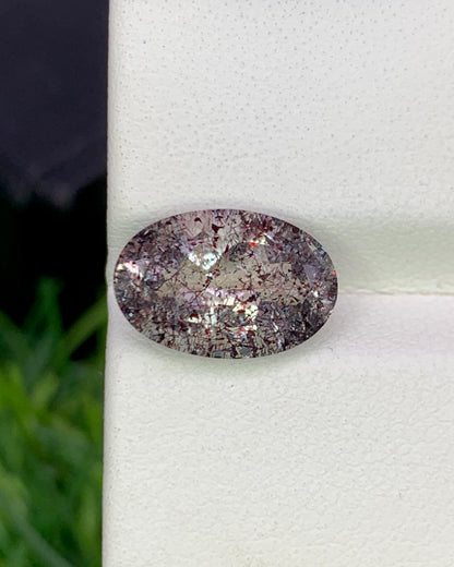 Natural Super Seven 3.09 Carat 12x8 MM Oval Shape Faceted Gemstone with 7 Crystals Healing Stone Seven Chakra Melody Stone