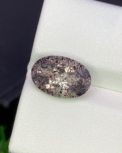 Natural Super Seven 3.09 Carat 12x8 MM Oval Shape Faceted Gemstone with 7 Crystals Healing Stone Seven Chakra Melody Stone