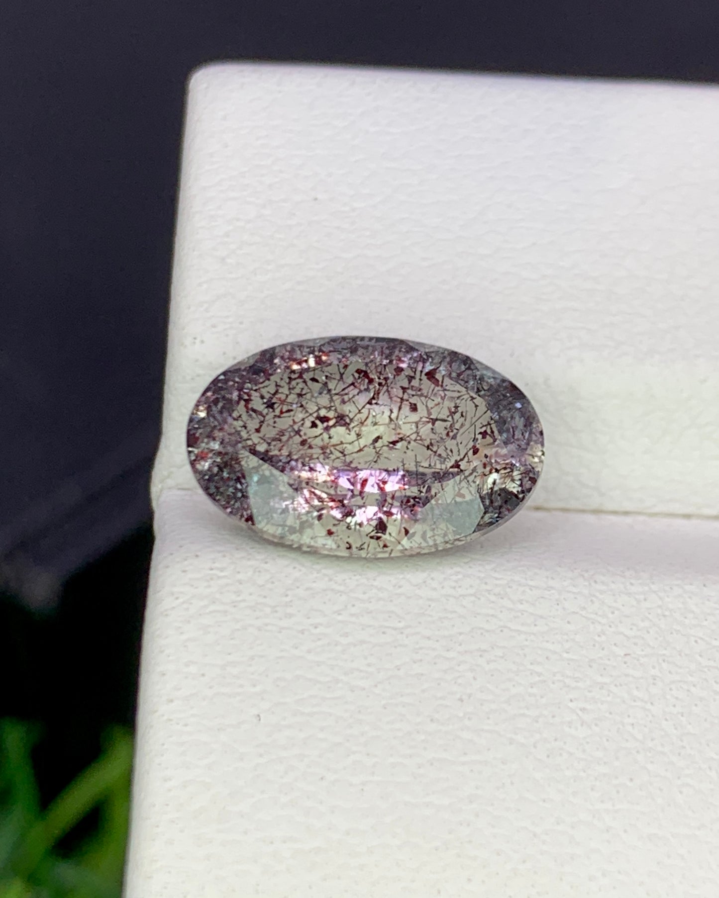 Natural Super Seven 3.09 Carat 12x8 MM Oval Shape Faceted Gemstone with 7 Crystals Healing Stone Seven Chakra Melody Stone