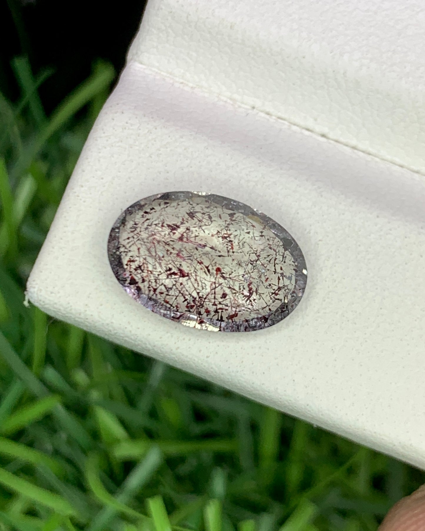 Natural Super Seven 3.09 Carat 12x8 MM Oval Shape Faceted Gemstone with 7 Crystals Healing Stone Seven Chakra Melody Stone