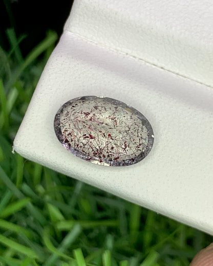 Natural Super Seven 3.09 Carat 12x8 MM Oval Shape Faceted Gemstone with 7 Crystals Healing Stone Seven Chakra Melody Stone