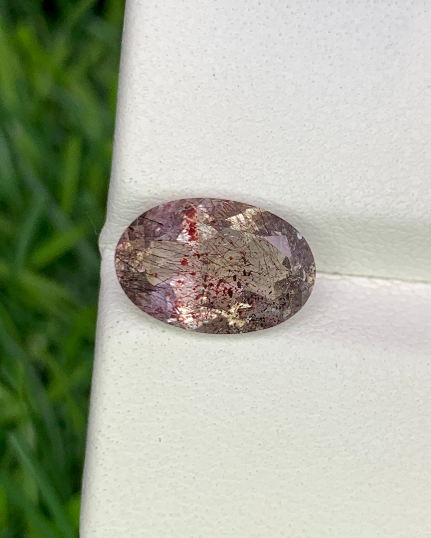 Natural Super Seven 2.17 Carat 11x7.4 MM Oval Shape Faceted Gemstone with 7 Crystals Healing Stone Seven Chakra Melody Stone