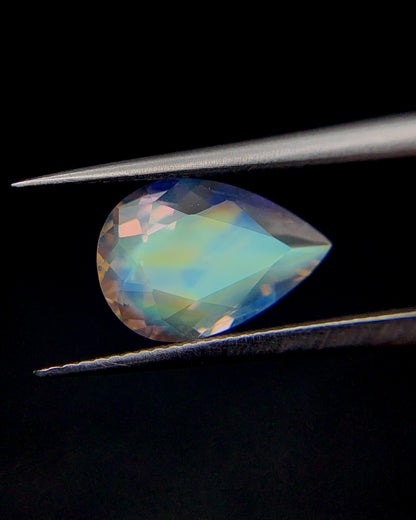 Natural Multi Fire Rainbow Moonstone 1.30 Carat 9.5x6.5 MM Pear Shape Faceted Gemstone