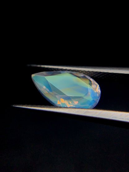 Natural Multi Fire Rainbow Moonstone 1.30 Carat 9.5x6.5 MM Pear Shape Faceted Gemstone
