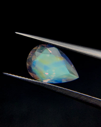 Natural Multi Fire Rainbow Moonstone 1.30 Carat 9.5x6.5 MM Pear Shape Faceted Gemstone