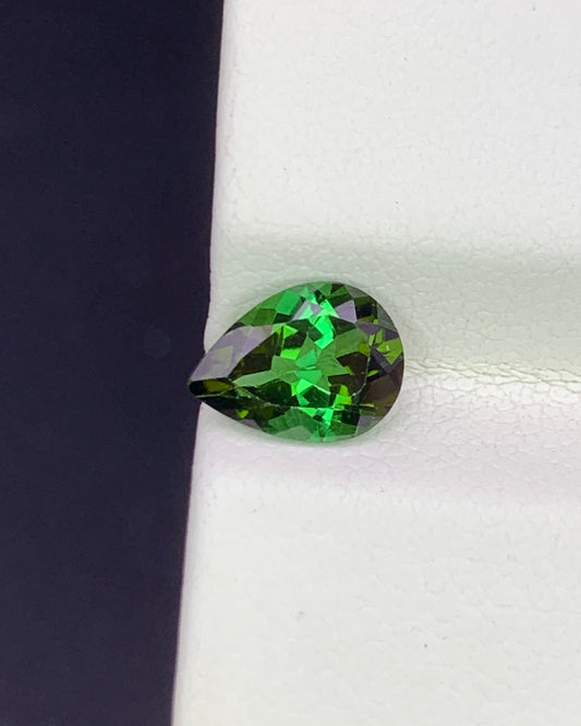 Natural Green Tourmaline 1.11 Carat 8x6 MM Pear Shape Faceted Gemstone 