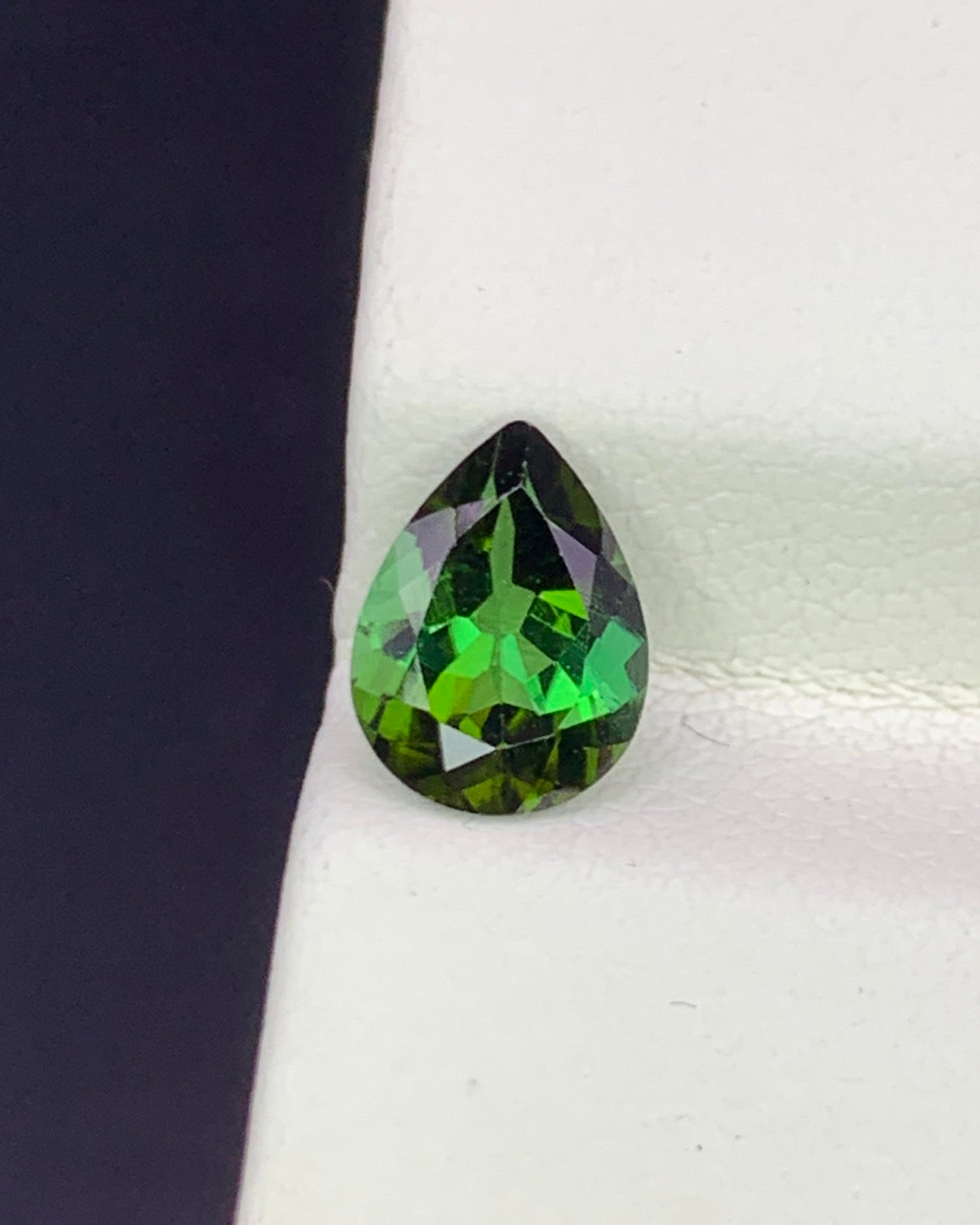 Natural Green Tourmaline 1.11 Carat 8x6 MM Pear Shape Faceted Gemstone 