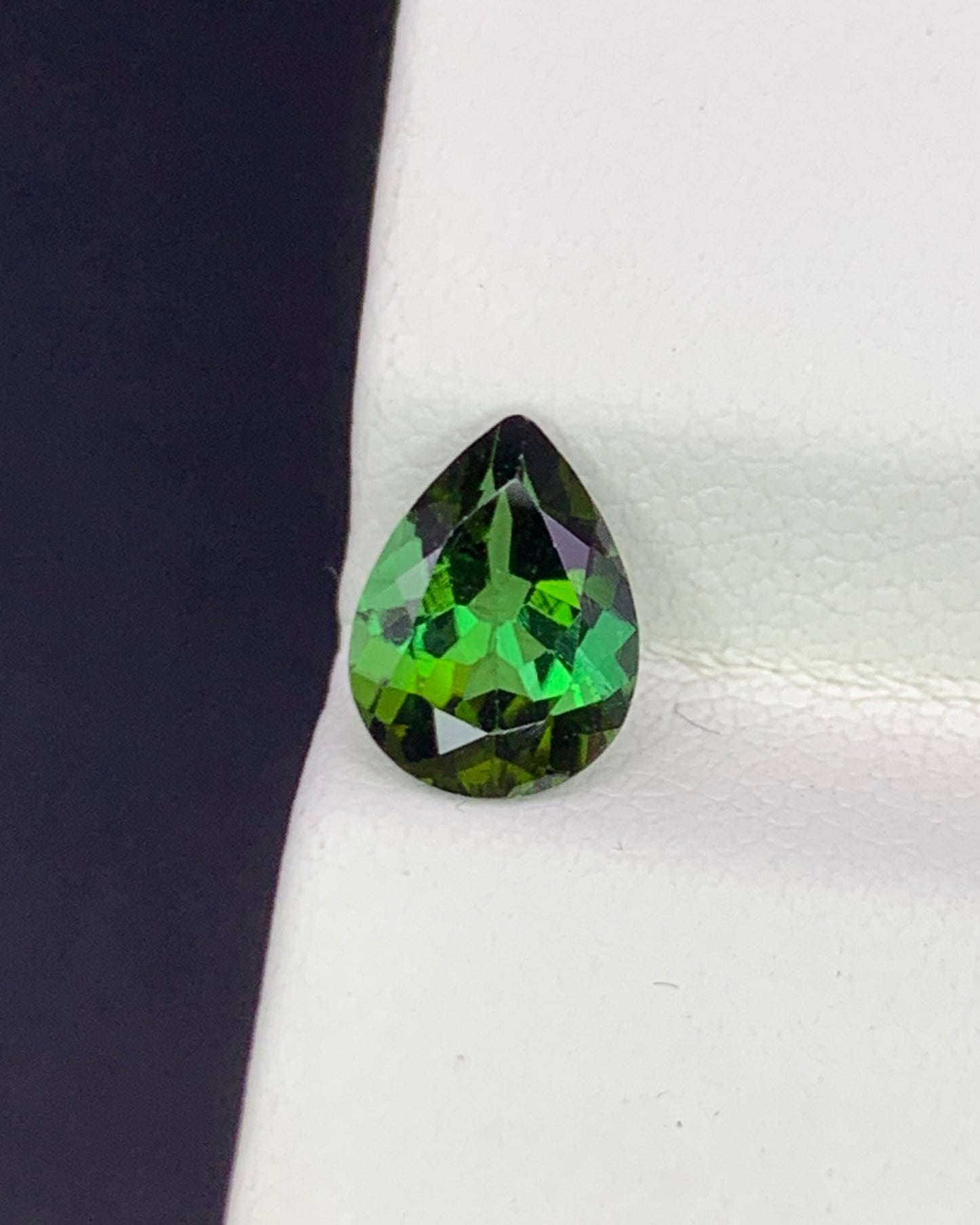 Natural Green Tourmaline 1.11 Carat 8x6 MM Pear Shape Faceted Gemstone 