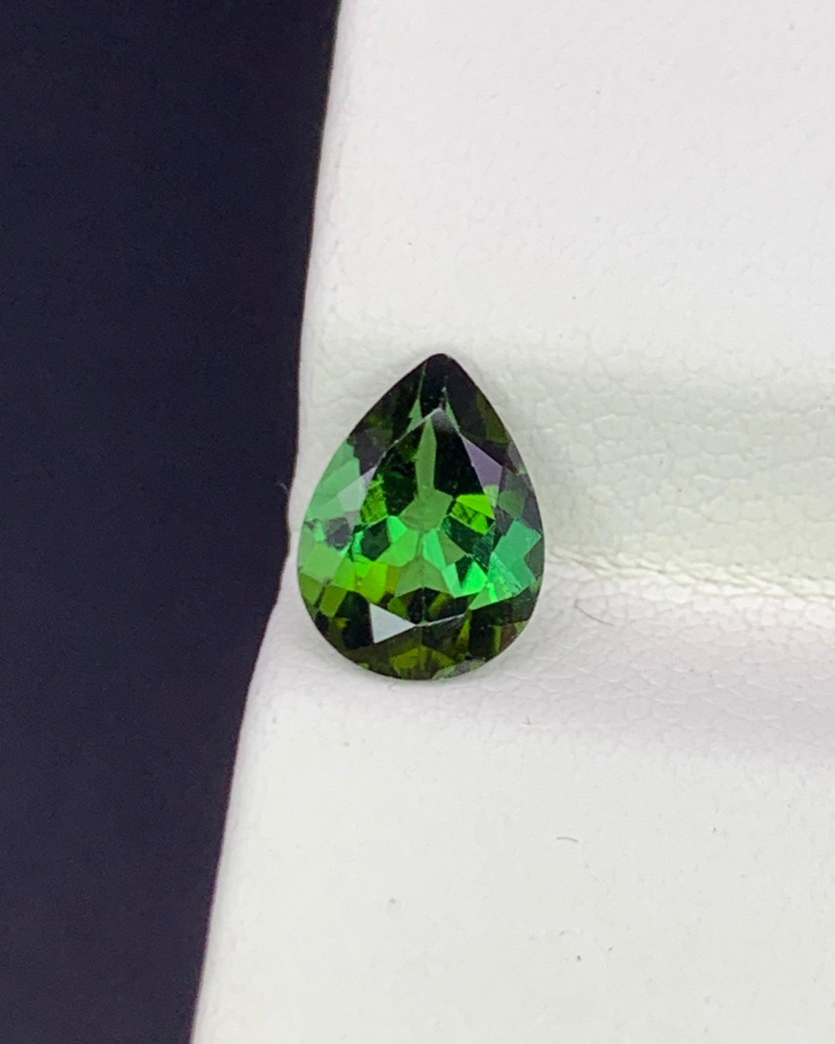 Natural Green Tourmaline 1.11 Carat 8x6 MM Pear Shape Faceted Gemstone 
