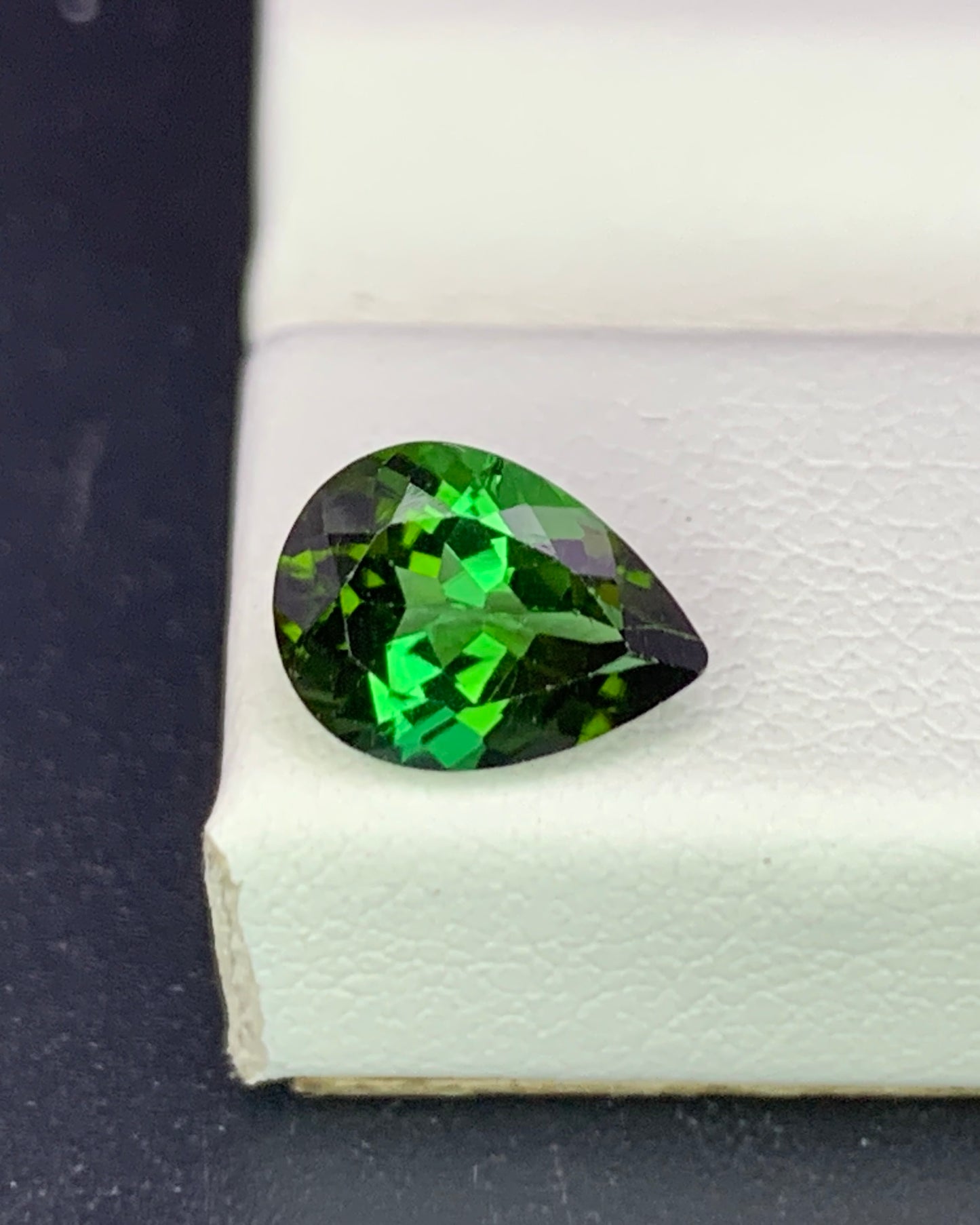 Natural Green Tourmaline 1.11 Carat 8x6 MM Pear Shape Faceted Gemstone 