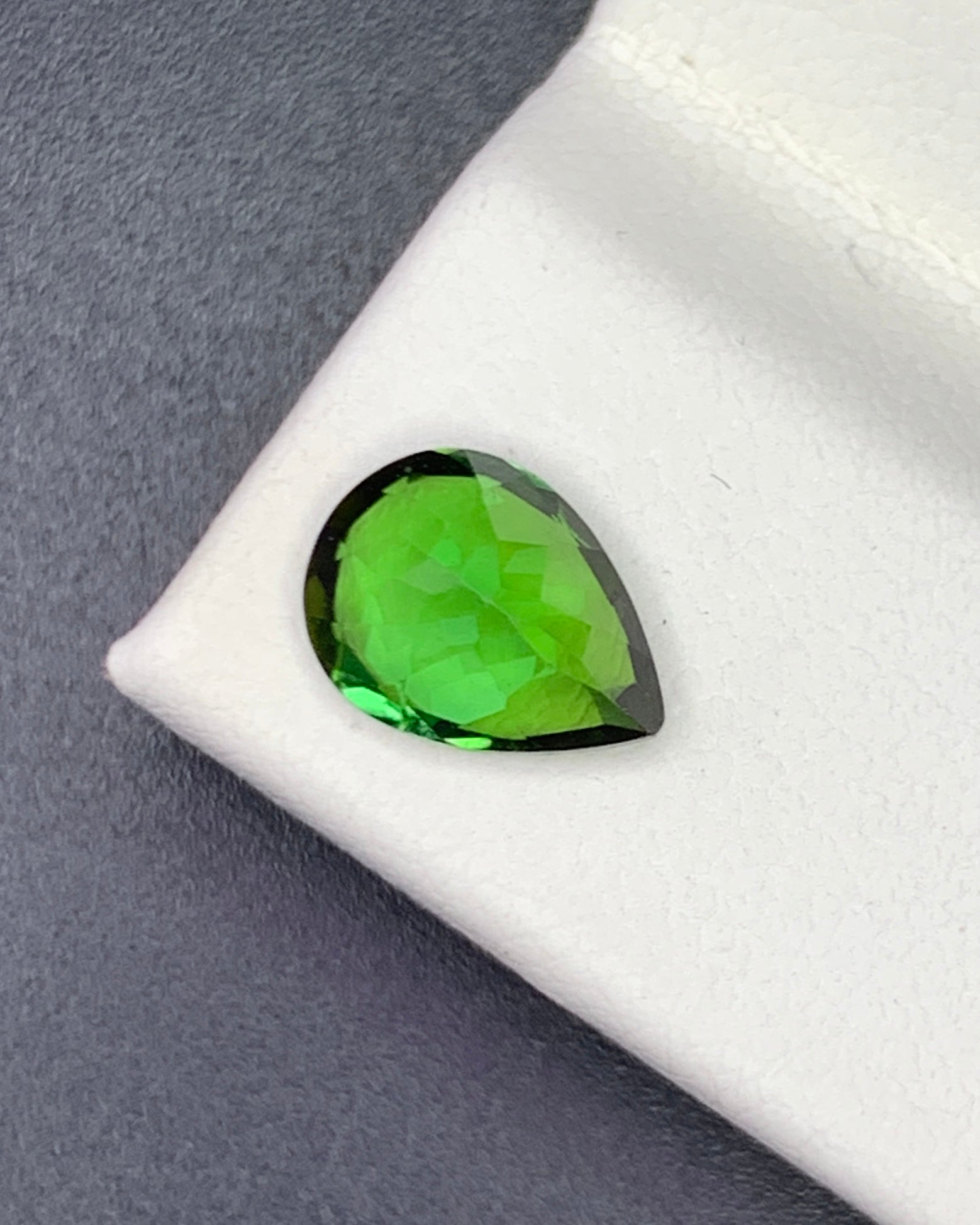 Natural Green Tourmaline 1.11 Carat 8x6 MM Pear Shape Faceted Gemstone 
