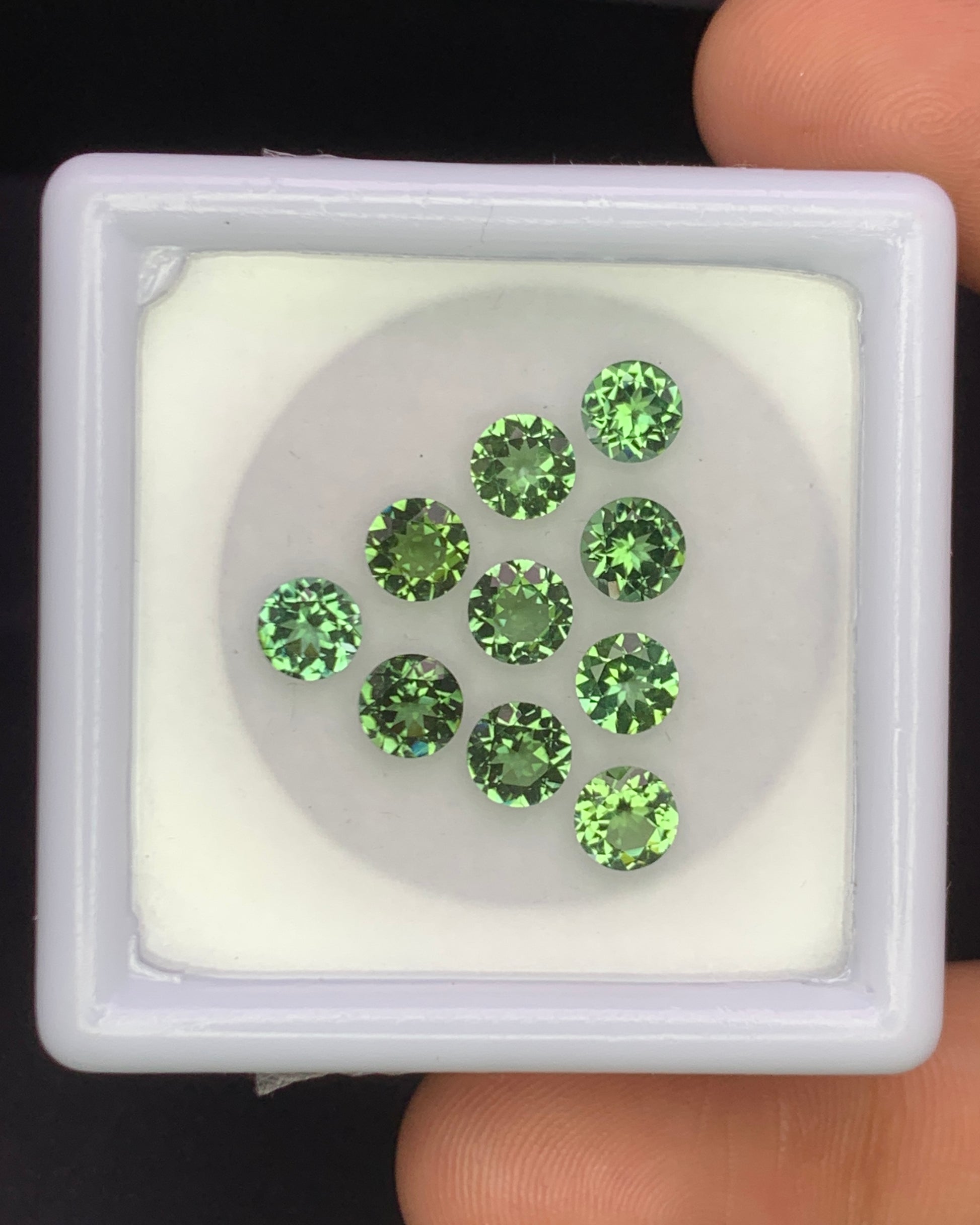 Natural Green Tourmaline Lot 4.30 Carat 5x5 MM Round Shape Faceted Gemstone 10 Piece Lot