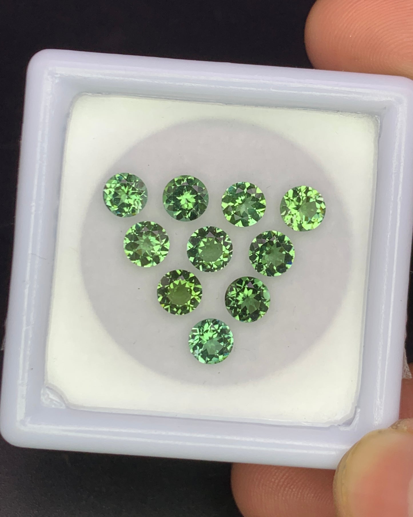 Natural Green Tourmaline Lot 4.30 Carat 5x5 MM Round Shape Faceted Gemstone 10 Piece Lot