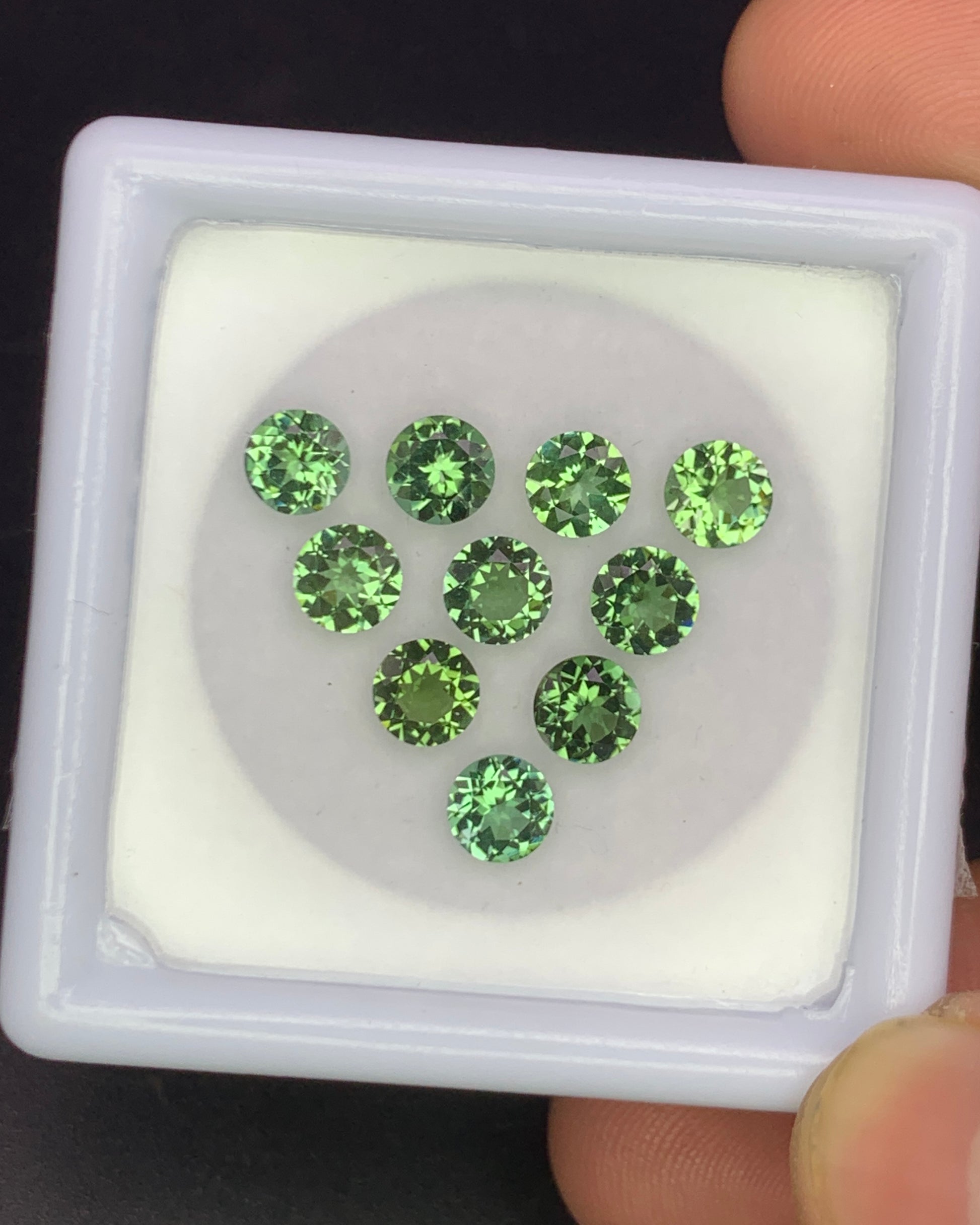 Natural Green Tourmaline Lot 4.30 Carat 5x5 MM Round Shape Faceted Gemstone 10 Piece Lot