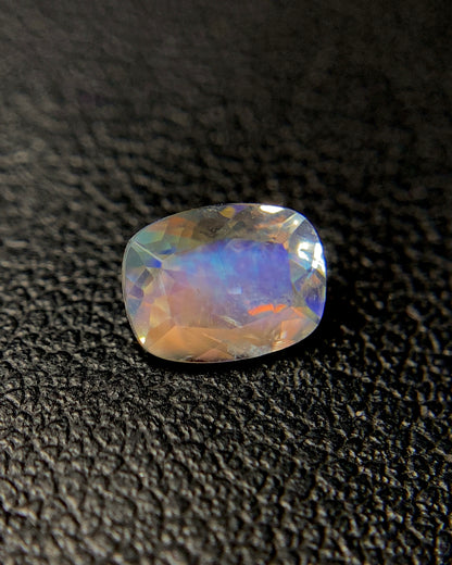 Natural Multi Fire Rainbow Moonstone 0.64 Carat 6.3x4.8 MM Cushion Shape Faceted Gemstone