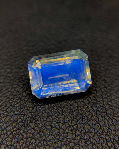 Natural Blue-Fire Rainbow Moonstone 2.43 Carat 10x7 MM Octagon Shape Faceted Gemstone