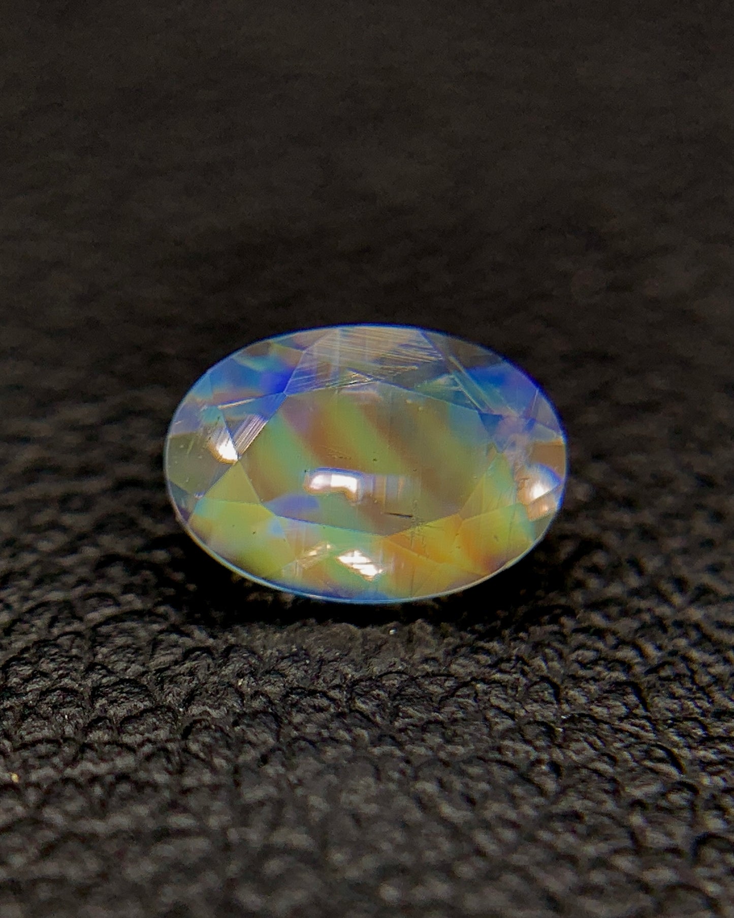 Natural Multi Fire Rainbow Moonstone 0.39 Carat 5.5x3.9 MM Oval Shape Faceted Gemstone