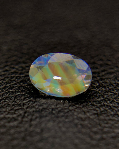 Natural Multi Fire Rainbow Moonstone 0.39 Carat 5.5x3.9 MM Oval Shape Faceted Gemstone