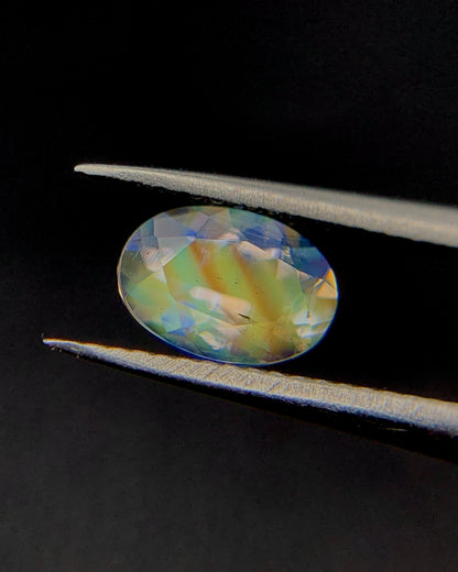 Natural Multi Fire Rainbow Moonstone 0.39 Carat 5.5x3.9 MM Oval Shape Faceted Gemstone
