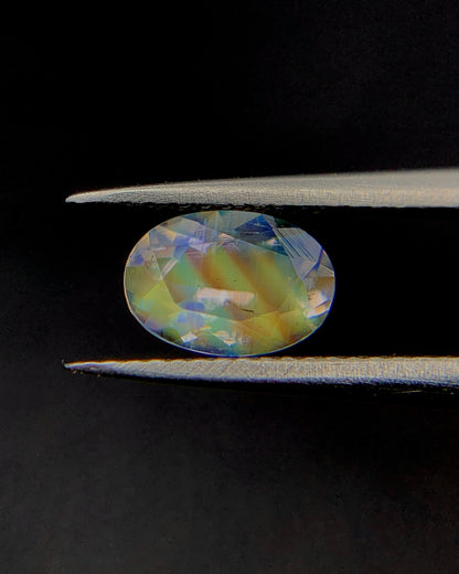 Natural Multi Fire Rainbow Moonstone 0.39 Carat 5.5x3.9 MM Oval Shape Faceted Gemstone