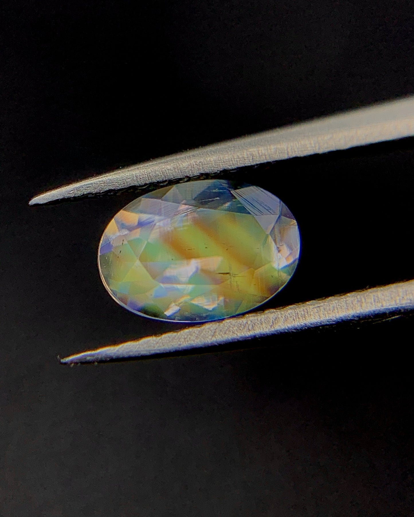 Natural Multi Fire Rainbow Moonstone 0.39 Carat 5.5x3.9 MM Oval Shape Faceted Gemstone