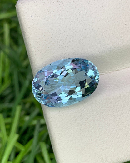 Natural Flawless Aquamarine 3.45 Carat 12x8 MM Oval Shape Faceted Gemstone