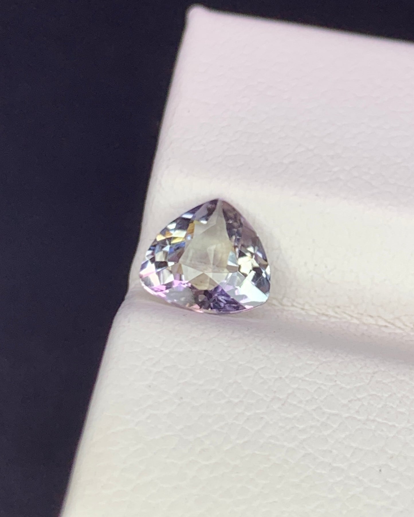 Natural Bi Color Unheated Tanzanite 1.06 Carat 6.9x6.9 MM Trillion Shape Faceted Gemstone