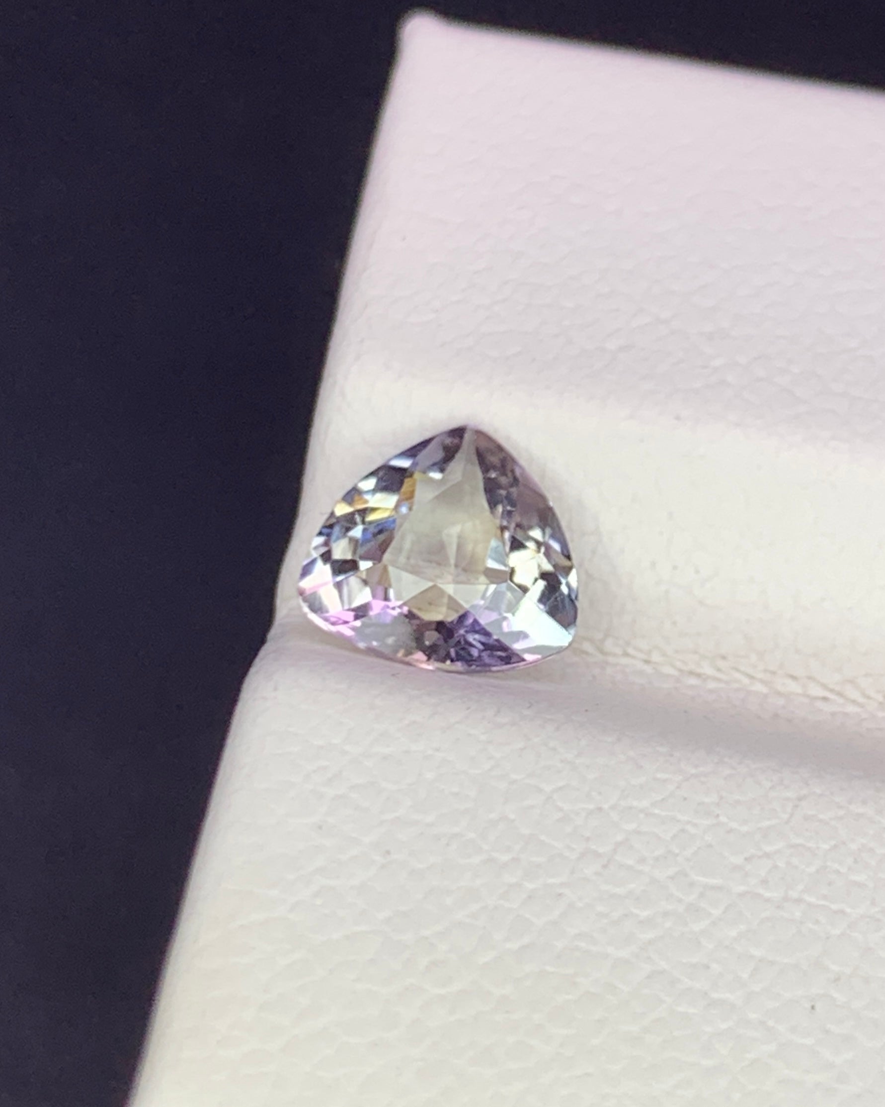 Natural Bi Color Unheated Tanzanite 1.06 Carat 6.9x6.9 MM Trillion Shape Faceted Gemstone