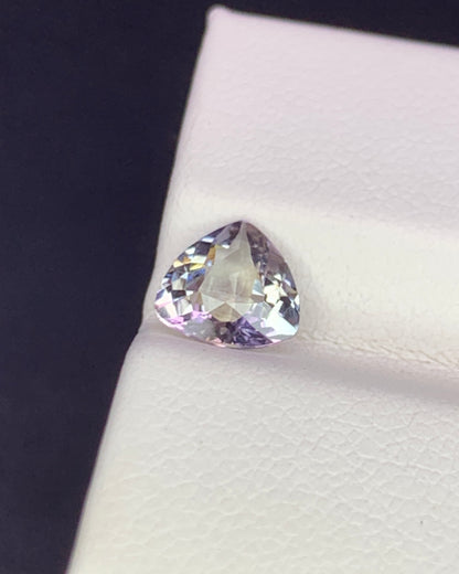Natural Bi Color Unheated Tanzanite 1.06 Carat 6.9x6.9 MM Trillion Shape Faceted Gemstone